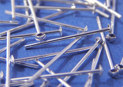  sterling silver, half hard, 22 gauge (approx 0.65mm thick) flat-ended 26mm headpin 