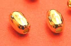  <9.8g/100>  vermeil 4.75mm x 3.25mm oval bead, 1.3mm hole, 1 micron plating for increased durability [vermeil is gold plated sterling silver] 