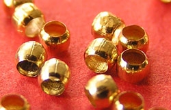  gold plated 3mm crimps 