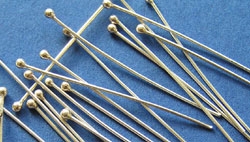  sterling silver headpin 50mm long, 0.4mm thick, ball-ended, 1.5mm ball 