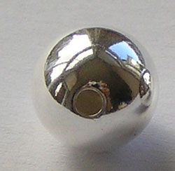 <104.58g/100> sterling silver 10mm round bead, 3.4mm hole 