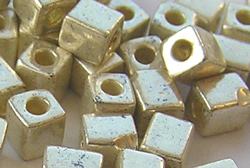 grams of opaque metallic silver miyuki shoji (#sb1161) 4mm cube bead - sold per gram - aprox 10 beads per gram (pp12g) 