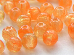  --CLEARANCE--  czech orange 3mm hurricane glass round bead (pp200) 