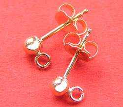  pair gold filled 14/20 3mm ball studs and butterflies included 