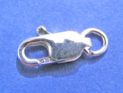  <54.4g/100> sterling silver stamped 925 11.5mm x 4.3mm lobster clasp, with additional attached open jump ring 