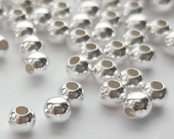  <4.5g/100> sterling silver 3mm round bead, 1.2mm hole 