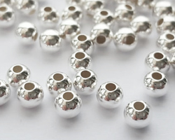  <8.4g/100> sterling silver 4mm round bead, 1.5mm hole 