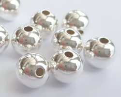  <49.3g/100> sterling silver 8mm round bead, 2mm hole 