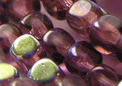  czech dark amethyst ab 3mm glass cube bead 