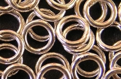  sterling silver 5mm diameter, 18 gauge (approx 1mm) closed jump ring 