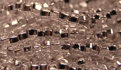  35g hank of ornela czech glass #11 (11/0) silver lined, square hole clear seed beads 