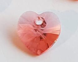  swarovski 6228 10mm padparadscha heart pendant 