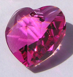  swarovski 6228 10mm fuchsia heart pendant 