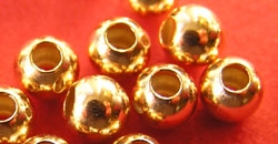  gold filled, 14/20, 2mm round bead, 0.6mm hole 