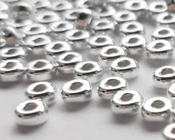  <5.3g/100> sterling silver 3mm x 1.75mm rondelle bead, 1.2mm hole 