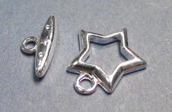  silver plated 15mm star toggle clasp 
