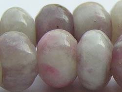  lilac stone 8.5mm x 5.5mm puffed rondelle bead 