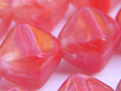  --CLEARANCE--  czech hurricane glass crystal / red 8mm bicone glass bead (pp25) 