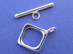  sterling silver, stamped 925, 10mm square toggle clasp with 17.5mm bar 