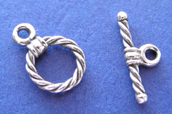  small chunky 9mm wound sterling silver wire toggle 