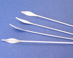  sterling silver, half hard, 22 gauge (approx 0.6mm thick) spear ended 45mm headpin 