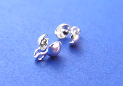  silver plated 3.5mm bead tips / ends / calottes - cup diameter is 3.5mm (pp50) 