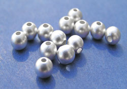  silver plated 4mm satin round bead 