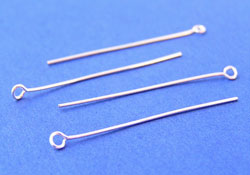  silver plated 40mm, 0.6mm thick, eyepin (pp100) 