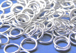  silver plated, nickel free, 6mm, 0.9mm thick, open jump ring (pp144) 