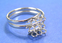  --CLEARANCE-- silver plated, nickel free, 9 loop small/medium beading ring 