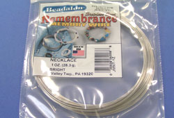  beadalon silver coloured stainless steel memory wire -necklace size - 100mm diameter coil - 0.6mm thick wire - approx 28g pack - roughly 40 loops per pack  