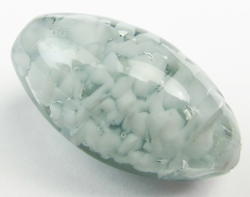  venetian murano slate glass over white clouds 15mm x 9mm oval bead *** QUANTITY IN STOCK =17 *** 
