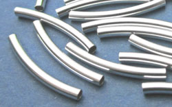  <22.7g/100> sterling silver 20mm x 2mm curved tube bead, 1.7mm ID 