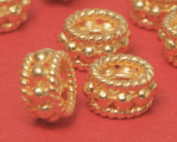  vermeil 5.6mm x 5.5mm x 3mm wired bead [vermeil is gold plated sterling silver] 