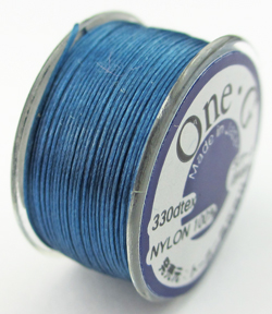  --CLEARANCE--  50 yard One-G TOHO bobbin of blue nylon beading thread - 300 denier 