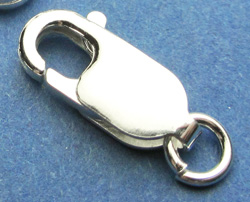  <83g/100> sterling silver stamped 925 14mm x 5.5mm lobster clasp, with additional attached open jump ring 