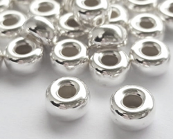  <45.4g/100> sterling silver 7mm x 4mm rondelle bead, 2.5mm hole 