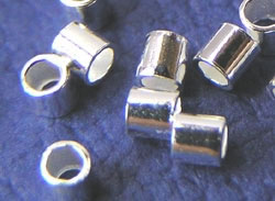  <2.35g/100> sterling silver light weight 1.5mm in length x 2mm diameter crimps, 1.6mm holes 
