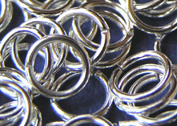  silver plated 7mm diameter 1.3mm thickness open jumpring 