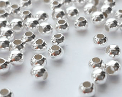  <3.0g/100> sterling silver 2.5mm round bead, 1.2mm hole 