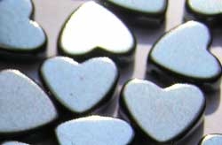  string of hematite 4mm heart beads - GRADE AA - approx 109 per strand 