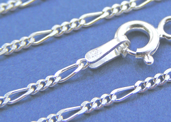  --CLEARANCE--  sterling silver 24 inch long, 1.5mm width, italian made fine figaro necklace chain 