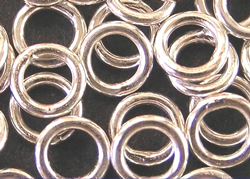  silver plated, 18 gauge, 6mm CLOSED jump ring (pp100) 