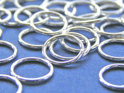  silver plated, 18 gauge, 10mm CLOSED jump ring (pp100) 