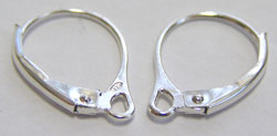  <59.9g/100prs> pairs sterling silver, stamped 925, 16mm long, lever back earwires, ring has 1.5mm hole 
