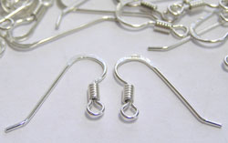  <43.30g/100> pair(s) sterling silver, stamped 925, 22mm shank, 21 gauge, coil earwires 