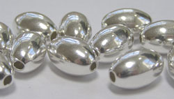  <76.36g/100> sterling silver 13mm x 8mm oval bead, 1.8mm hole 