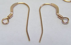  pair(s) ROSE GOLD FILL 20mm shank, 22 gauge (0.64mm wire), coil earwires 