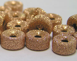  --CLEARANCE--  ROSE GOLD FILLED 14/20, 8mm x 4.3mm laser cut rondelle bead, 2mm hole 