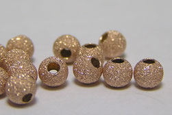  ROSE GOLD FILLED 14/20, 3mm laser cut round bead, 1mm hole 